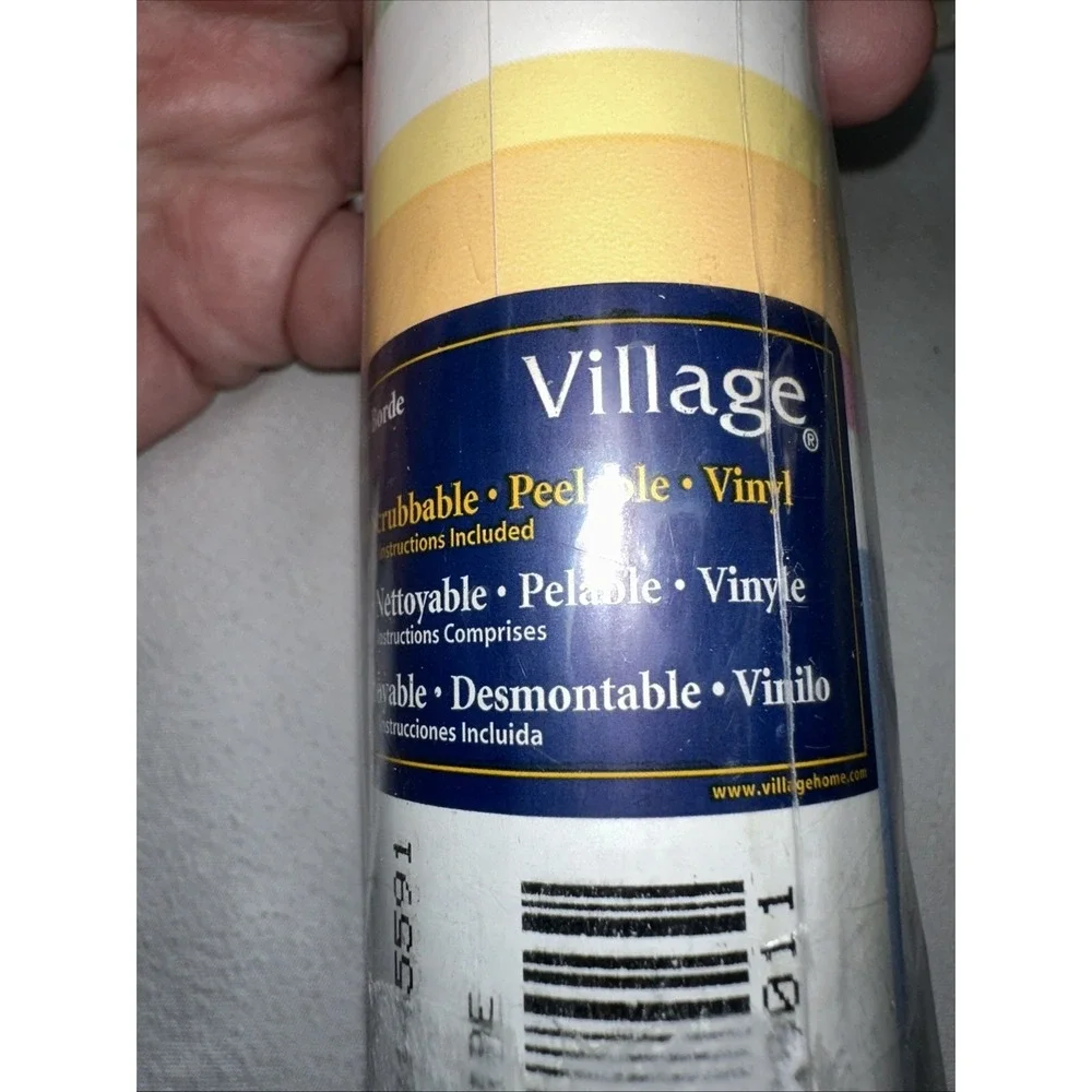 Village Wallpaper Border Multi Color Stripe Prepasted Vinyl 6 Roll 15ft 58145591